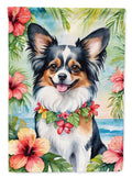 Papillon Luau House Flag 28x40 Porch Sleeve Pole Decorative Outside Yard Banner Artwork Wall Hanging, Polyester