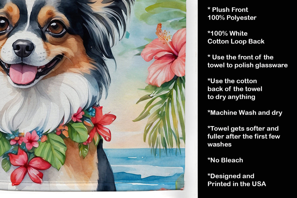 Papillon Luau Kitchen Towel Velour Plush Front and Cotton Loop Back Machine Washable