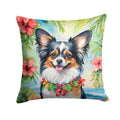 Papillon Luau Decorative Throw Pillow 14x14 Indoor Outdoor Accent Cushion, Fabric Cover with Insert for Sofa, Bed, Porch & Living Room