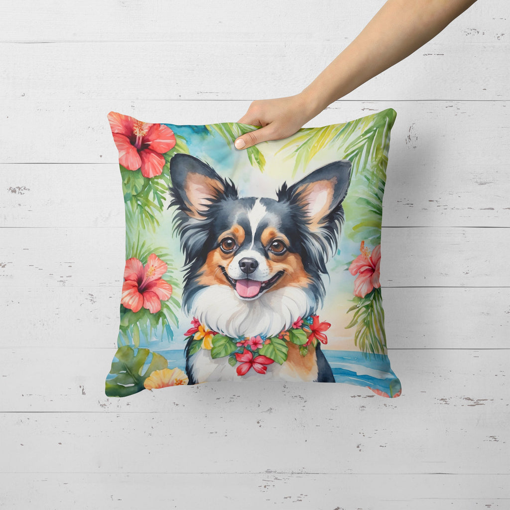 Papillon Luau Decorative Throw Pillow 18x18 Indoor Outdoor Accent Cushion, Fabric Cover with Insert for Sofa, Bed, Porch & Living Room