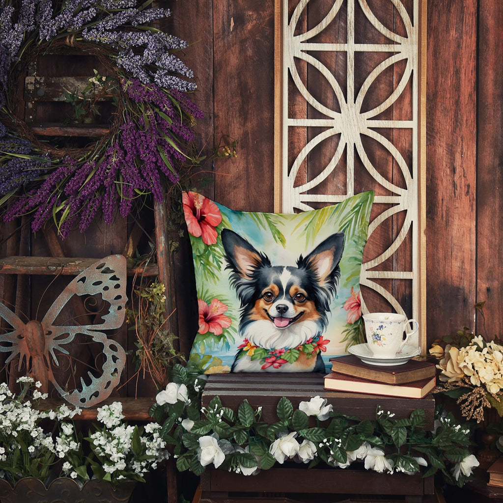 Papillon Luau Decorative Throw Pillow 18x18 Indoor Outdoor Accent Cushion, Fabric Cover with Insert for Sofa, Bed, Porch & Living Room