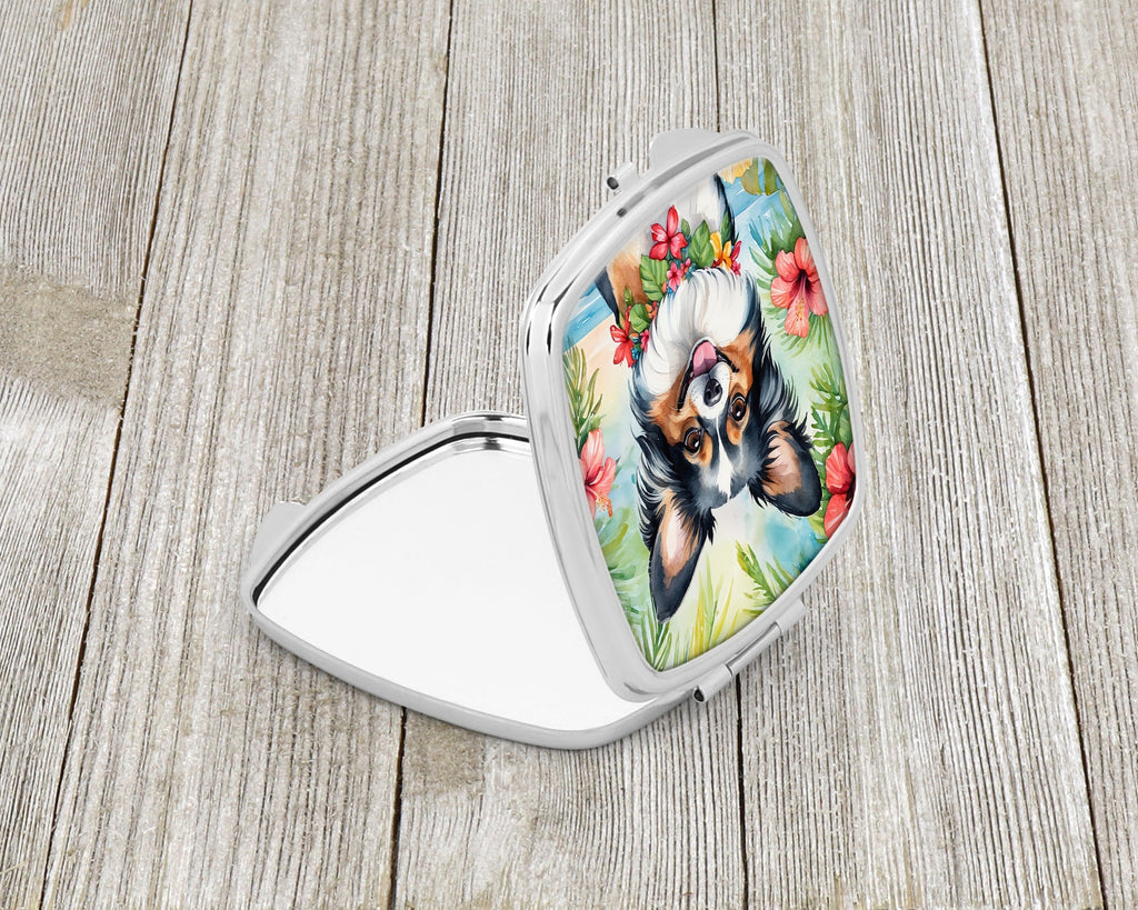 Papillon Luau Compact Mirror Decorative Travel Makeup Mirror for Women Girls Gifts Pocket Makeup Mirror Folding Handheld