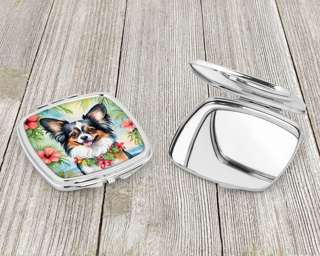 Papillon Luau Compact Mirror Decorative Travel Makeup Mirror for Women Girls Gifts Pocket Makeup Mirror Folding Handheld