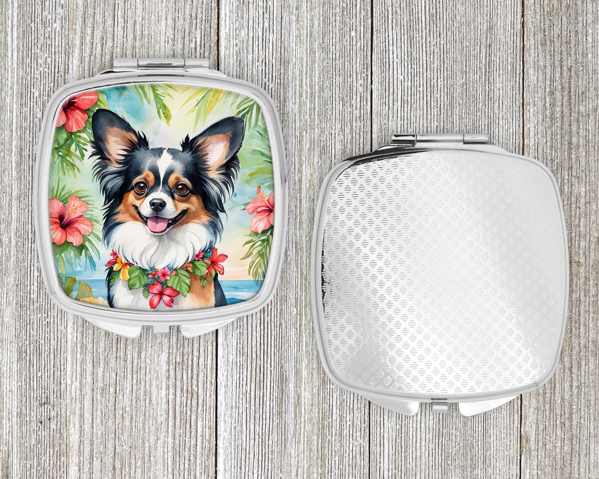 Papillon Luau Compact Mirror Decorative Travel Makeup Mirror for Women Girls Gifts Pocket Makeup Mirror Folding Handheld