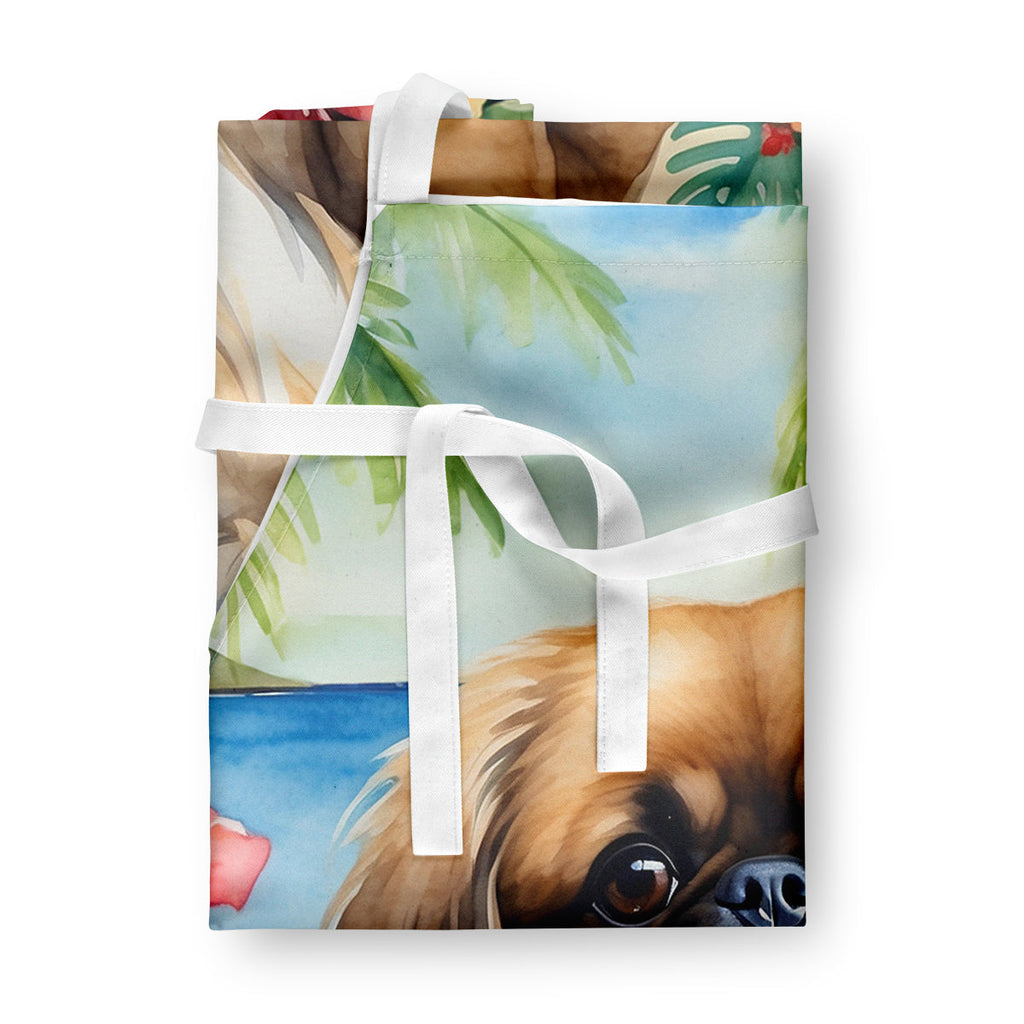 Pekingese Luau Apron Cooking Kitchen Server Baking Crafts Gardening for Adult Women Men, Unisex, Large, Multicolor