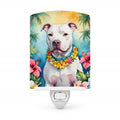 Pit Bull Terrier Luau Ceramic Night Light Compact, UL-Certified, Ideal for Bedroom, Bathroom, Nursery, Hallway, Kitchen, 6x4x3, Multicolor