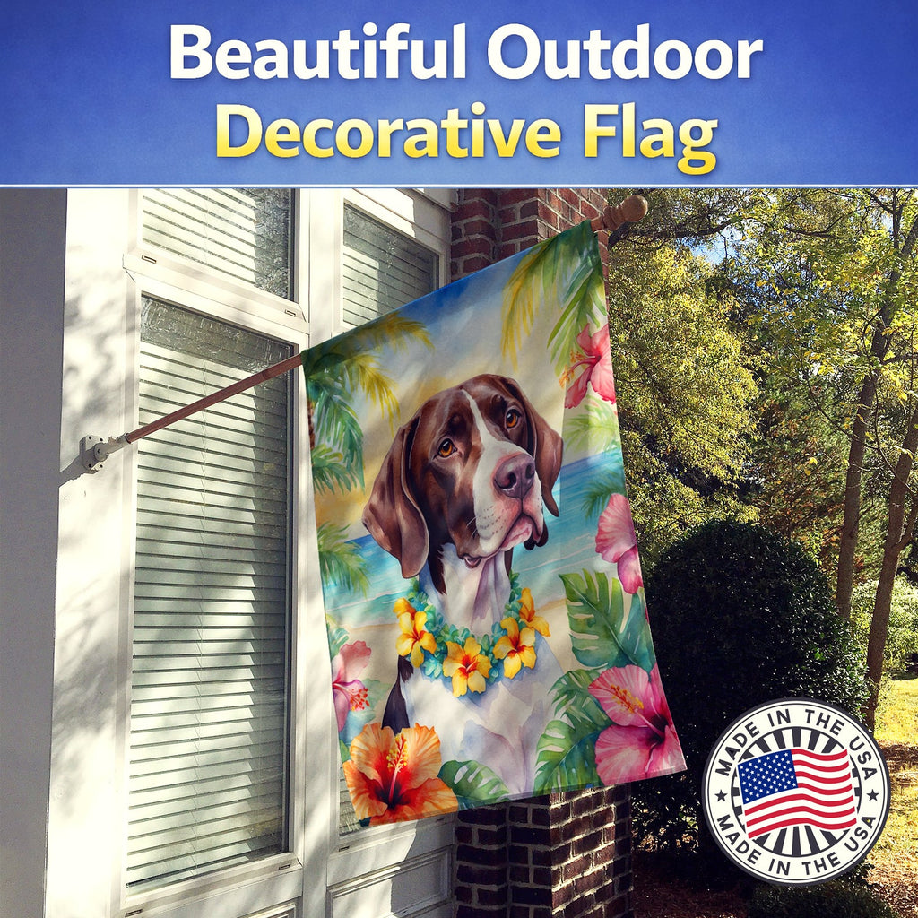 Pointer Luau House Flag 28x40 Porch Sleeve Pole Decorative Outside Yard Banner Artwork Wall Hanging, Polyester