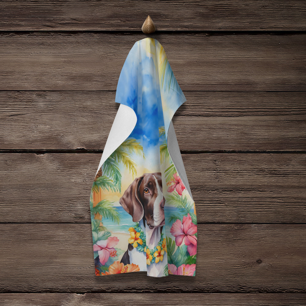 Pointer Luau Kitchen Towel Velour Plush Front and Cotton Loop Back Machine Washable