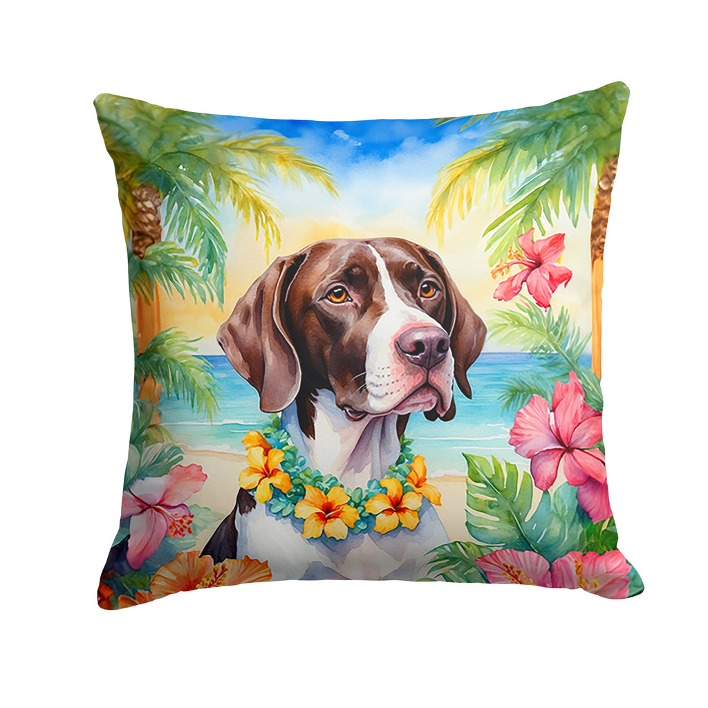 Pointer Luau Decorative Throw Pillow 14x14 Indoor Outdoor Accent Cushion, Fabric Cover with Insert for Sofa, Bed, Porch & Living Room