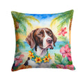 Pointer Luau Decorative Throw Pillow 14x14 Indoor Outdoor Accent Cushion, Fabric Cover with Insert for Sofa, Bed, Porch & Living Room
