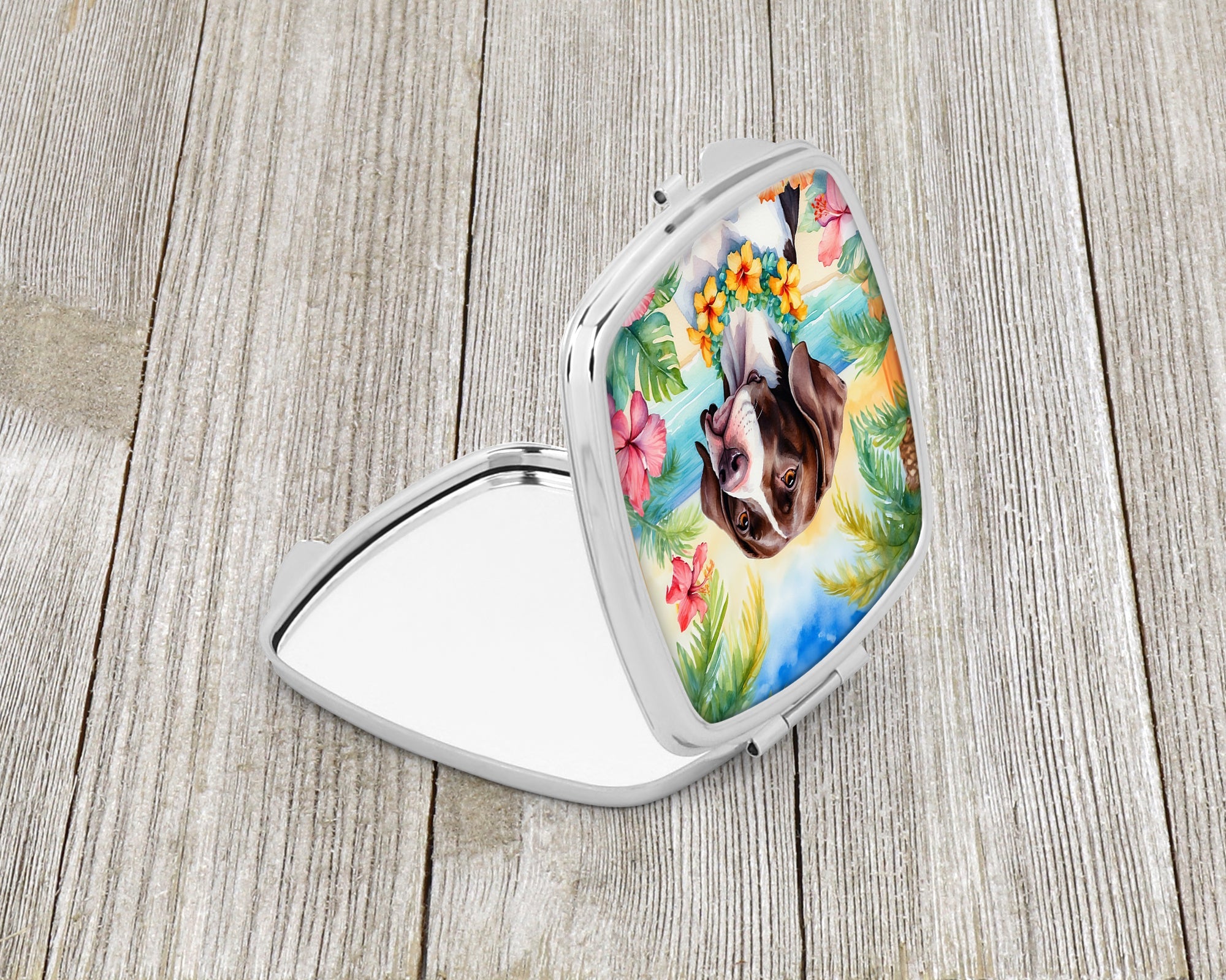 Pointer Luau Compact Mirror Decorative Travel Makeup Mirror for Women Girls Gifts Pocket Makeup Mirror Folding Handheld