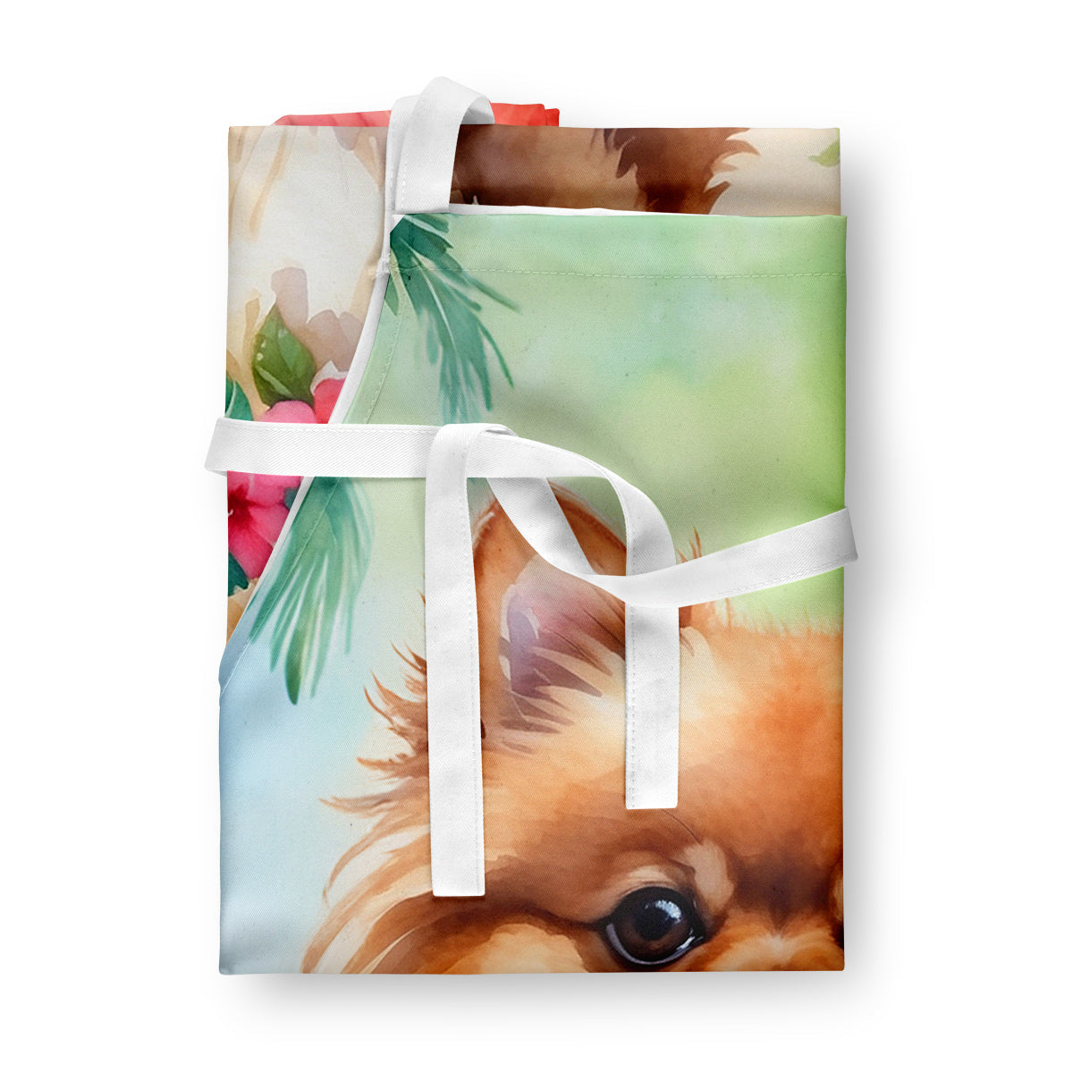 Pomeranian Luau Apron Cooking Kitchen Server Baking Crafts Gardening for Adult Women Men, Unisex, Large, Multicolor