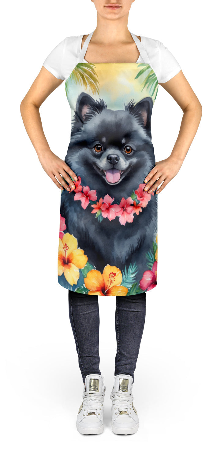 Pomeranian Luau Apron Cooking Kitchen Server Baking Crafts Gardening for Adult Women Men, Unisex, Large, Multicolor