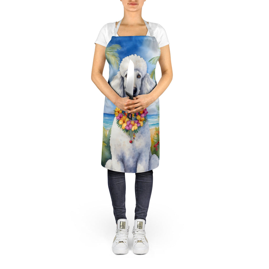 White Poodle Luau Apron Cooking Kitchen Server Baking Crafts Gardening for Adult Women Men, Unisex, Large, Multicolor