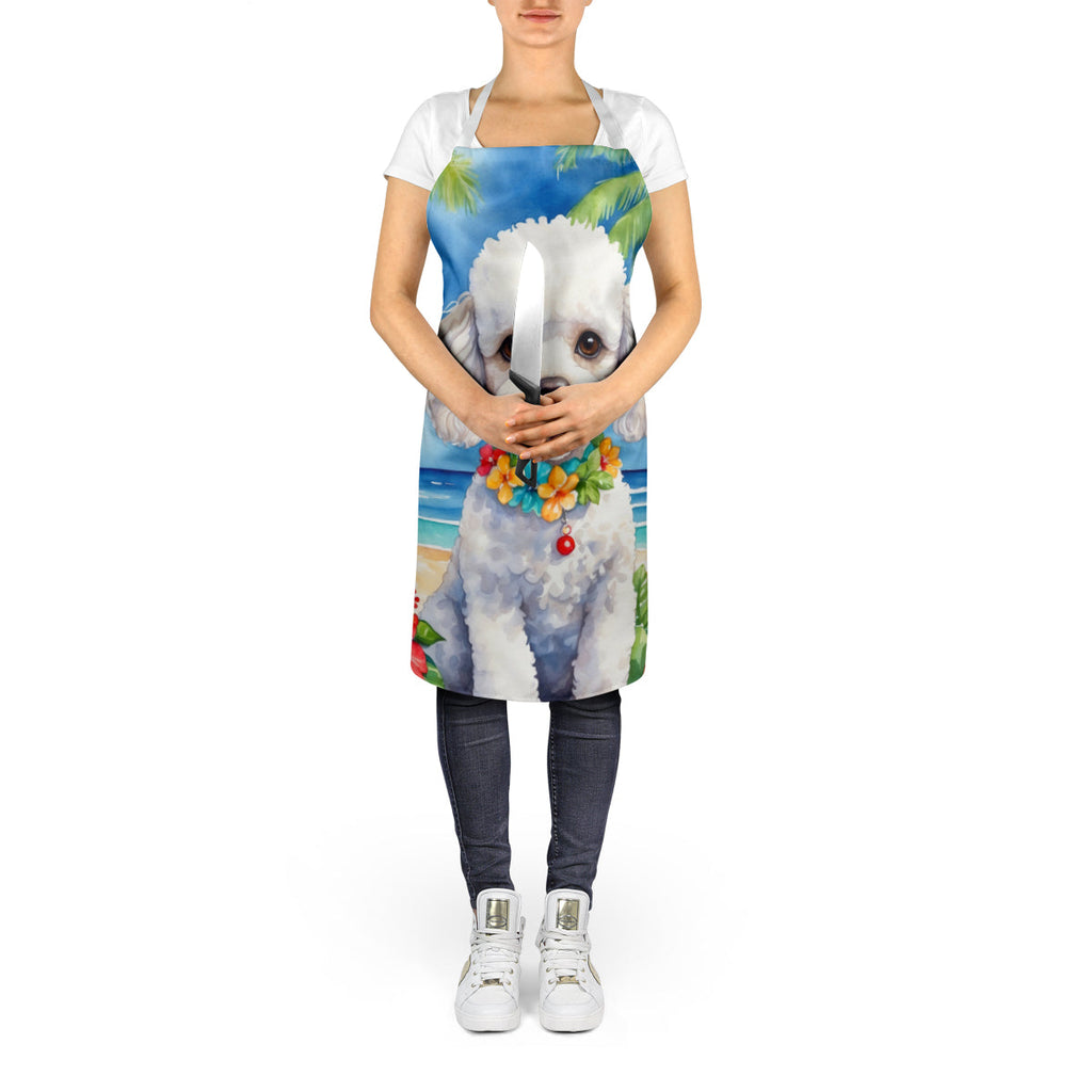 White Poodle Luau Apron Cooking Kitchen Server Baking Crafts Gardening for Adult Women Men, Unisex, Large, Multicolor
