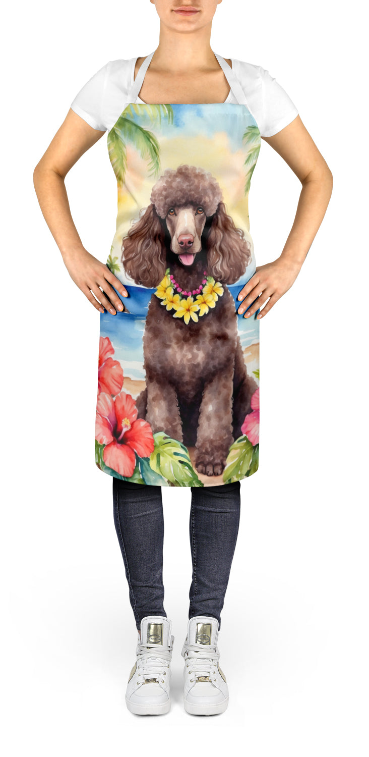 Chocolate Poodle Luau Apron Cooking Kitchen Server Baking Crafts Gardening for Adult Women Men, Unisex, Large, Multicolor
