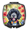Portuguese Water Dog Luau Compact Mirror Decorative Travel Makeup Mirror for Women Girls Gifts Pocket Makeup Mirror Folding Handheld