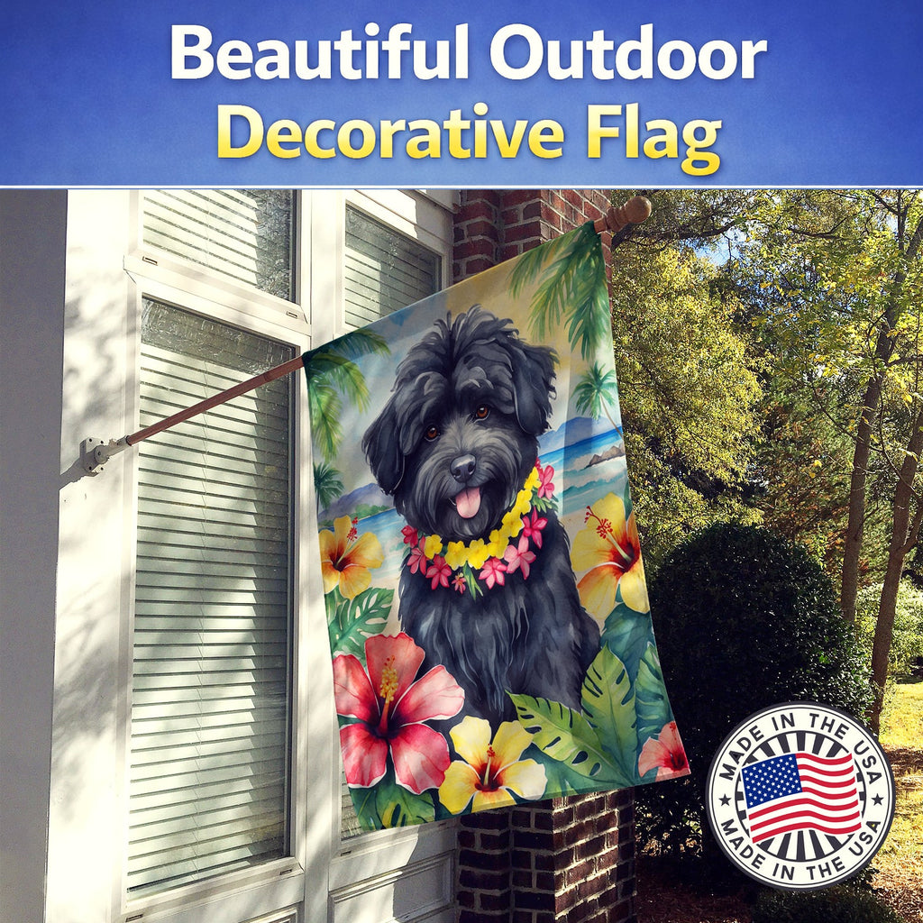Puli Luau House Flag 28x40 Porch Sleeve Pole Decorative Outside Yard Banner Artwork Wall Hanging, Polyester