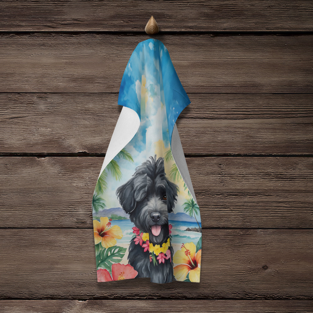 Puli Luau Kitchen Towel Velour Plush Front and Cotton Loop Back Machine Washable