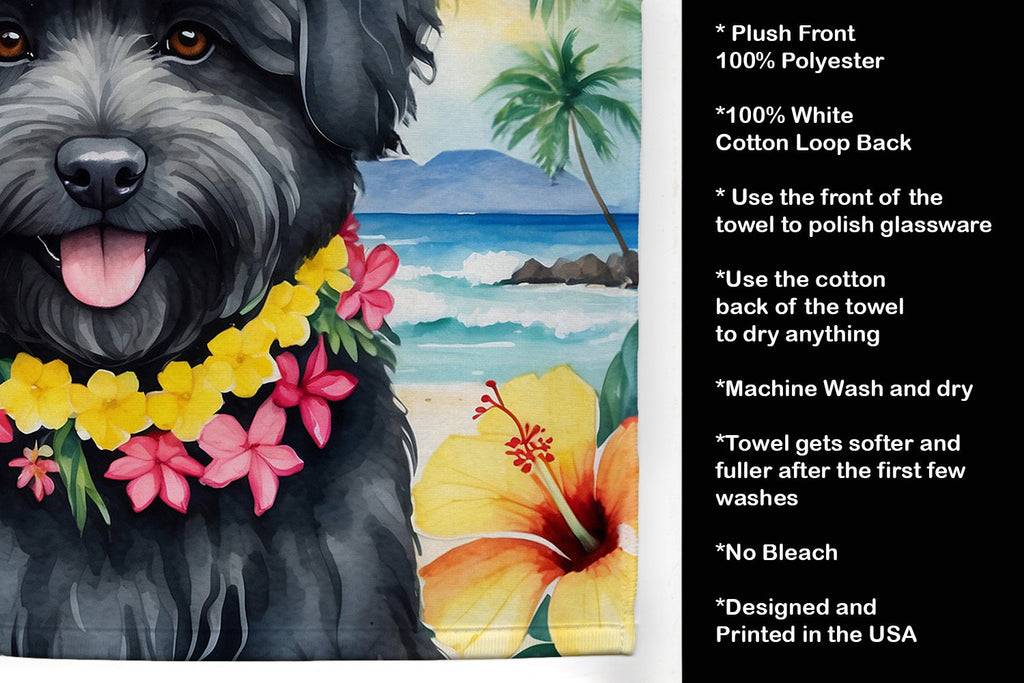 Puli Luau Kitchen Towel Velour Plush Front and Cotton Loop Back Machine Washable