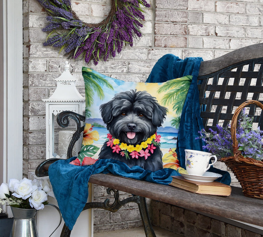 Puli Luau Decorative Throw Pillow 18x18 Indoor Outdoor Accent Cushion, Fabric Cover with Insert for Sofa, Bed, Porch & Living Room