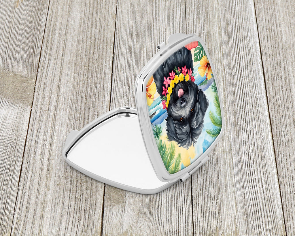 Puli Luau Compact Mirror Decorative Travel Makeup Mirror for Women Girls Gifts Pocket Makeup Mirror Folding Handheld
