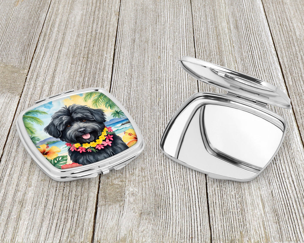 Puli Luau Compact Mirror Decorative Travel Makeup Mirror for Women Girls Gifts Pocket Makeup Mirror Folding Handheld