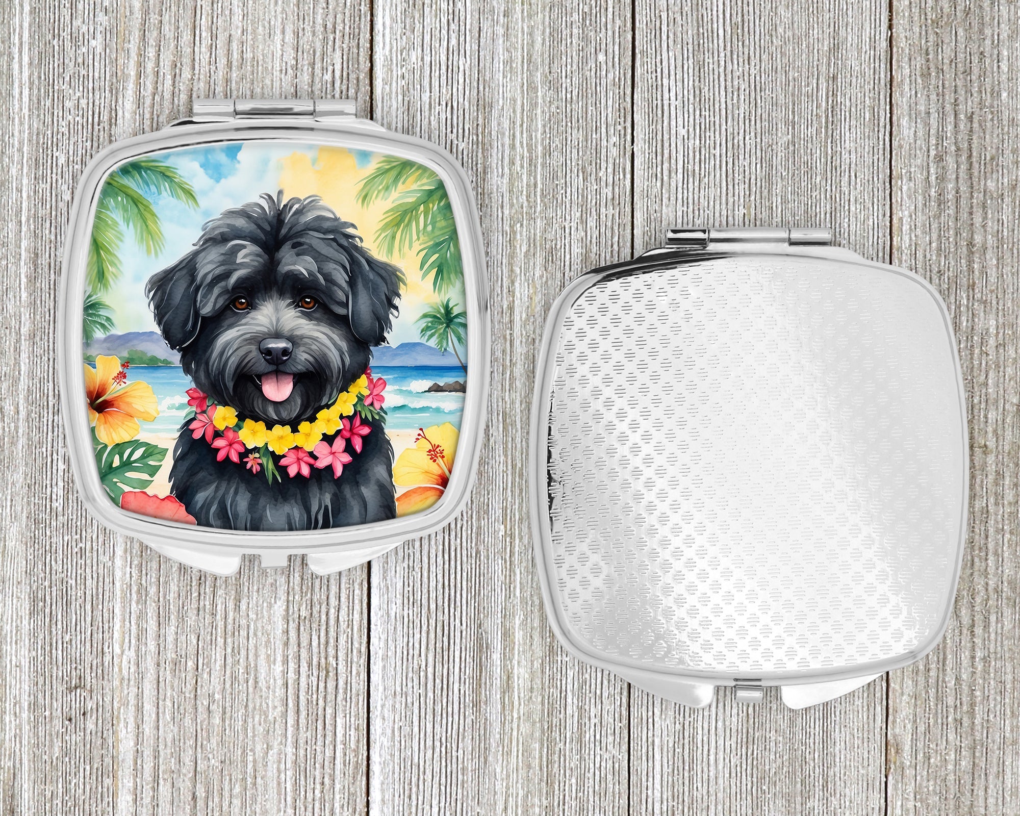 Puli Luau Compact Mirror Decorative Travel Makeup Mirror for Women Girls Gifts Pocket Makeup Mirror Folding Handheld