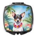 Rat Terrier Luau Compact Mirror Decorative Travel Makeup Mirror for Women Girls Gifts Pocket Makeup Mirror Folding Handheld