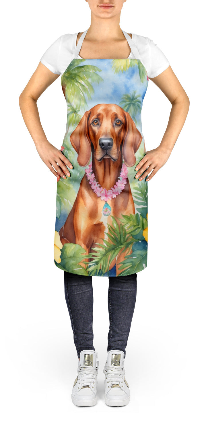 Redbone Coonhound Luau Apron Cooking Kitchen Server Baking Crafts Gardening for Adult Women Men, Unisex, Large, Multicolor