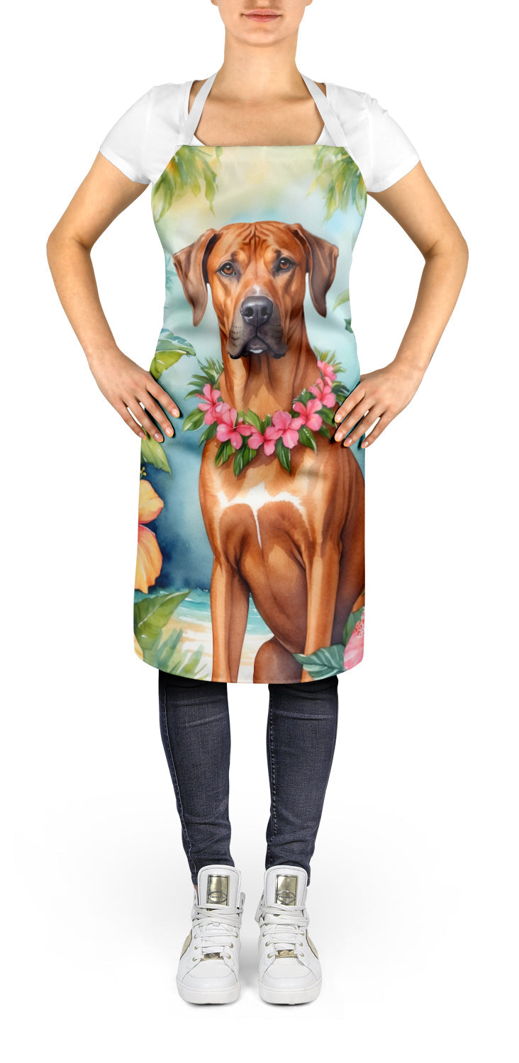 Rhodesian Ridgeback Luau Apron Cooking Kitchen Server Baking Crafts Gardening for Adult Women Men, Unisex, Large, Multicolor