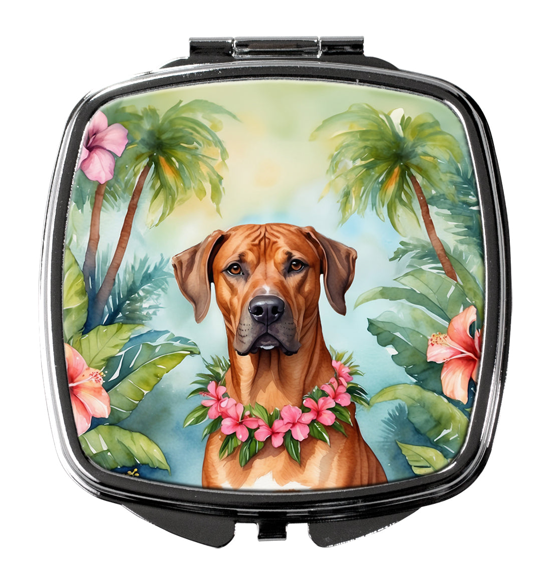 Rhodesian Ridgeback Luau Compact Mirror Decorative Travel Makeup Mirror for Women Girls Gifts Pocket Makeup Mirror Folding Handheld