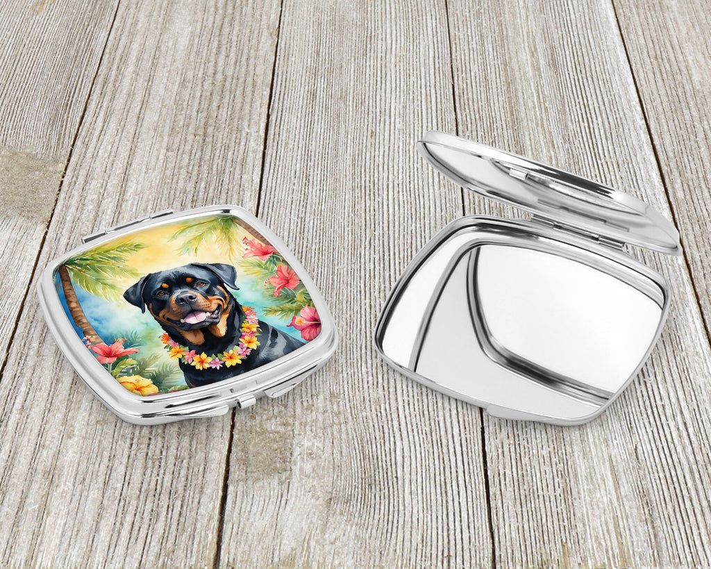 Rottweiler Luau Compact Mirror Decorative Travel Makeup Mirror for Women Girls Gifts Pocket Makeup Mirror Folding Handheld