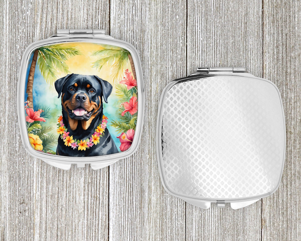 Rottweiler Luau Compact Mirror Decorative Travel Makeup Mirror for Women Girls Gifts Pocket Makeup Mirror Folding Handheld
