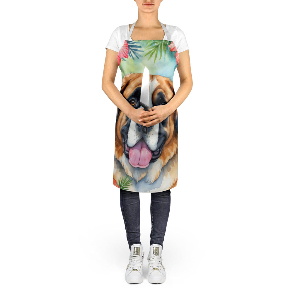 Saint Bernard Luau Apron Cooking Kitchen Server Baking Crafts Gardening for Adult Women Men, Unisex, Large, Multicolor