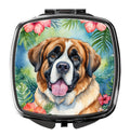 Saint Bernard Luau Compact Mirror Decorative Travel Makeup Mirror for Women Girls Gifts Pocket Makeup Mirror Folding Handheld