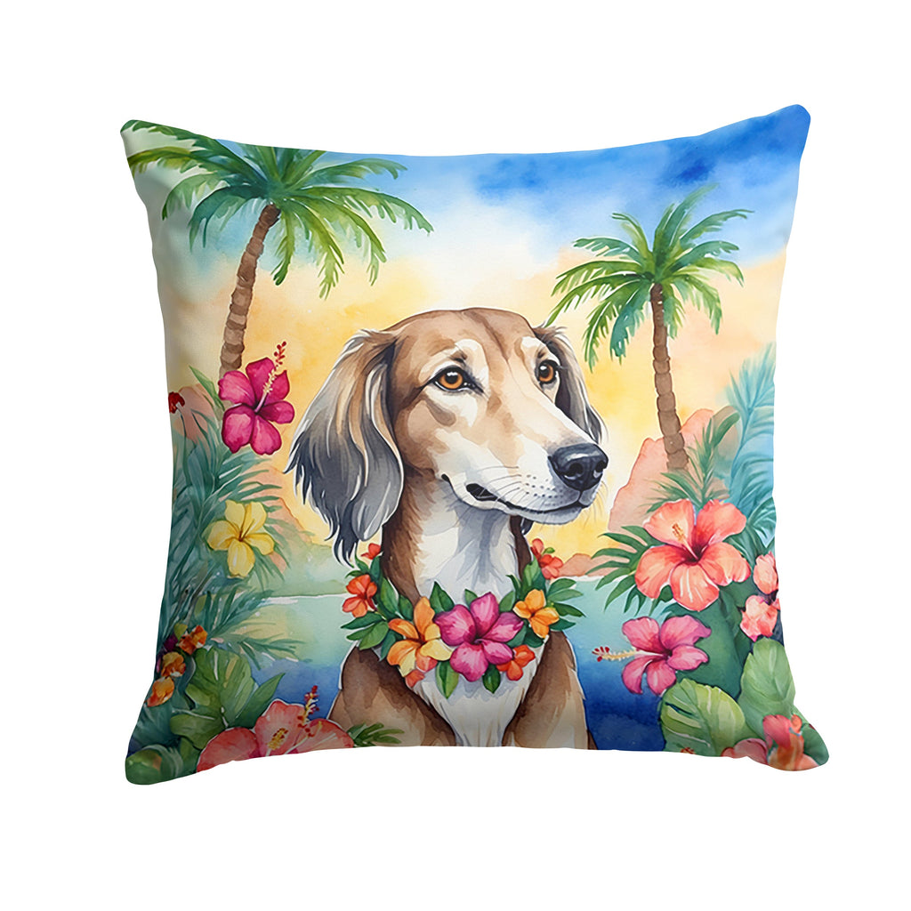 Saluki Luau Decorative Throw Pillow 18x18 Indoor Outdoor Accent Cushion, Fabric Cover with Insert for Sofa, Bed, Porch & Living Room