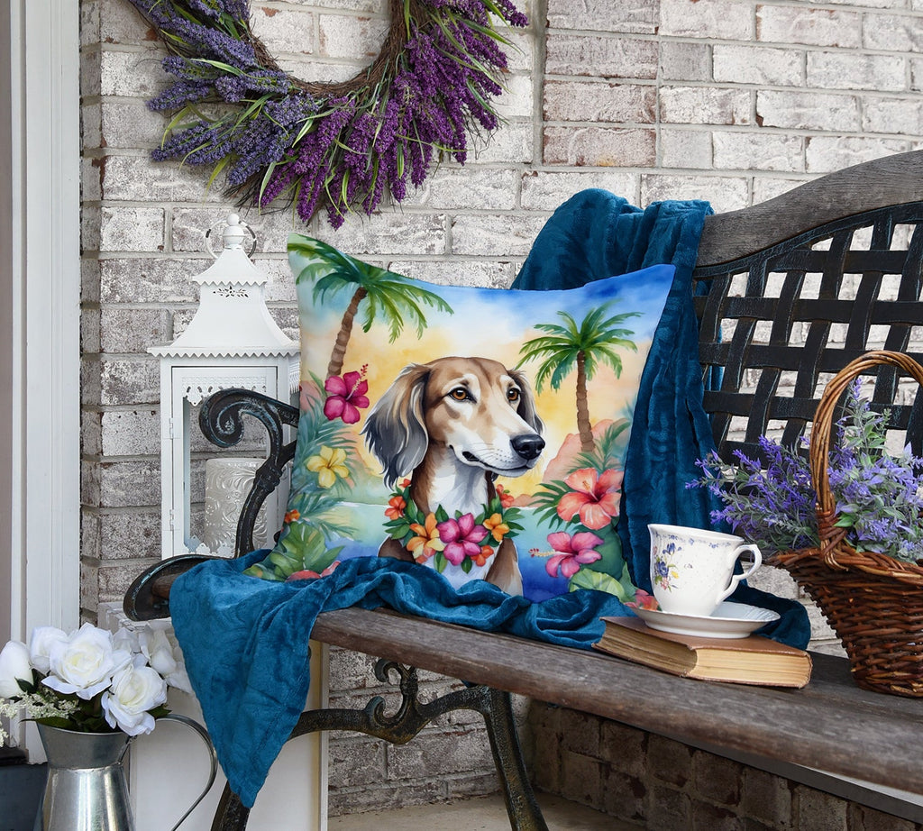 Saluki Luau Decorative Throw Pillow 18x18 Indoor Outdoor Accent Cushion, Fabric Cover with Insert for Sofa, Bed, Porch & Living Room