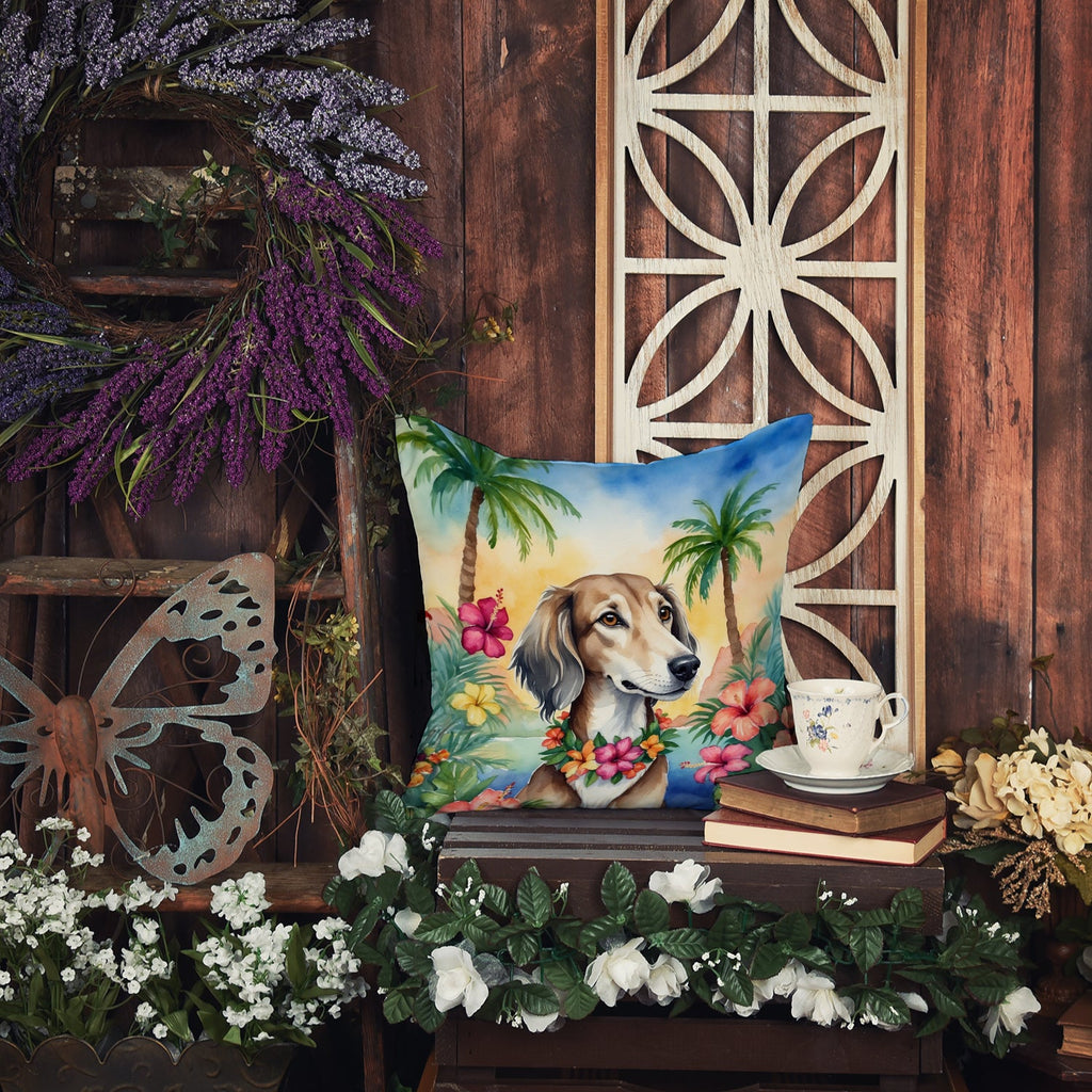 Saluki Luau Decorative Throw Pillow 18x18 Indoor Outdoor Accent Cushion, Fabric Cover with Insert for Sofa, Bed, Porch & Living Room