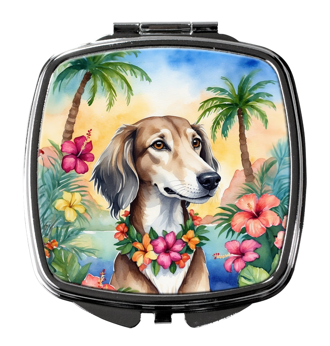 Saluki Luau Compact Mirror Decorative Travel Makeup Mirror for Women Girls Gifts Pocket Makeup Mirror Folding Handheld