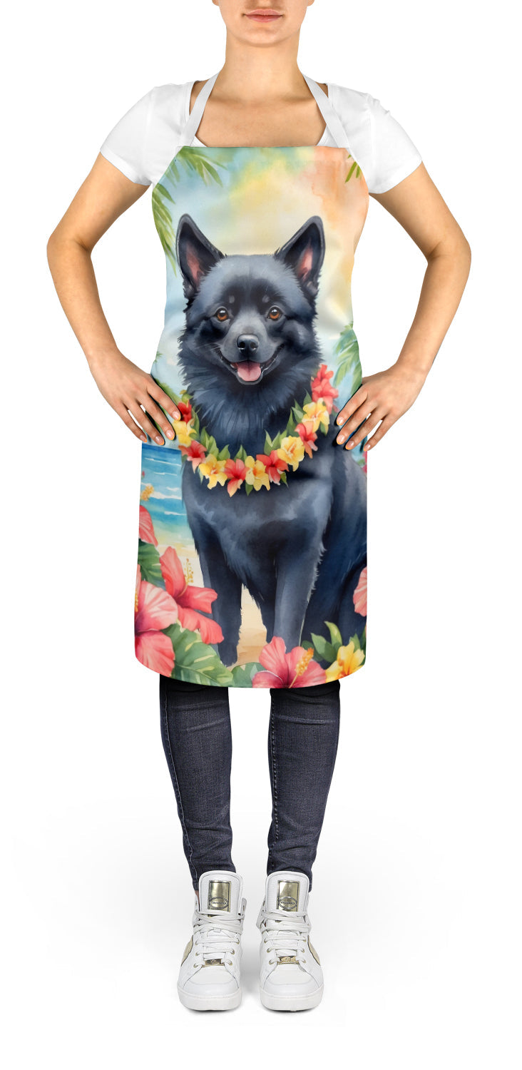 Schipperke Luau Apron Cooking Kitchen Server Baking Crafts Gardening for Adult Women Men, Unisex, Large, Multicolor