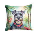 Schnauzer Luau Decorative Throw Pillow 14x14 Indoor Outdoor Accent Cushion, Fabric Cover with Insert for Sofa, Bed, Porch & Living Room