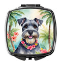 Schnauzer Luau Compact Mirror Decorative Travel Makeup Mirror for Women Girls Gifts Pocket Makeup Mirror Folding Handheld
