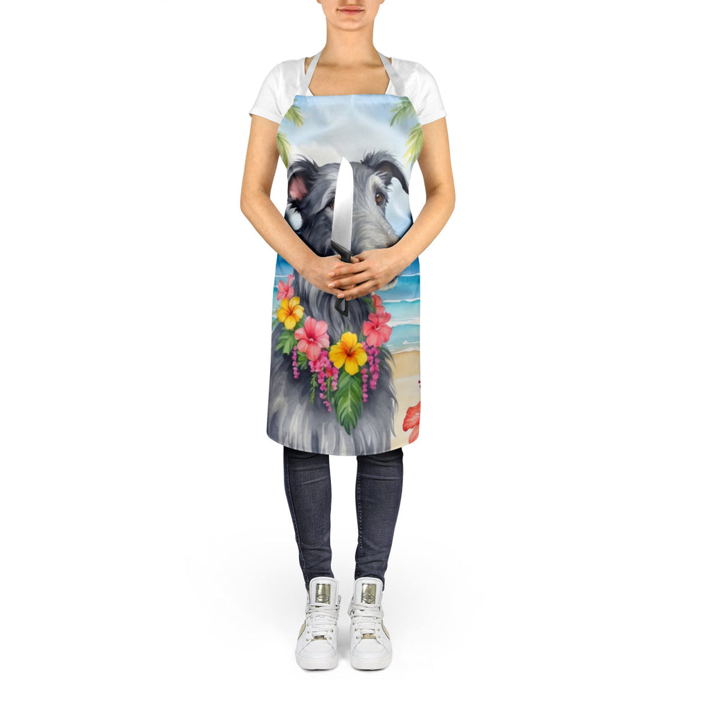 Scottish Deerhound Luau Apron Cooking Kitchen Server Baking Crafts Gardening for Adult Women Men, Unisex, Large, Multicolor