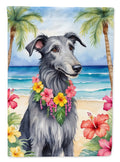 Scottish Deerhound Luau House Flag 28x40 Porch Sleeve Pole Decorative Outside Yard Banner Artwork Wall Hanging, Polyester