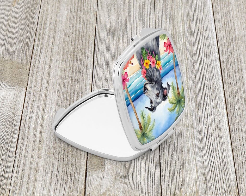 Scottish Deerhound Luau Compact Mirror Decorative Travel Makeup Mirror for Women Girls Gifts Pocket Makeup Mirror Folding Handheld