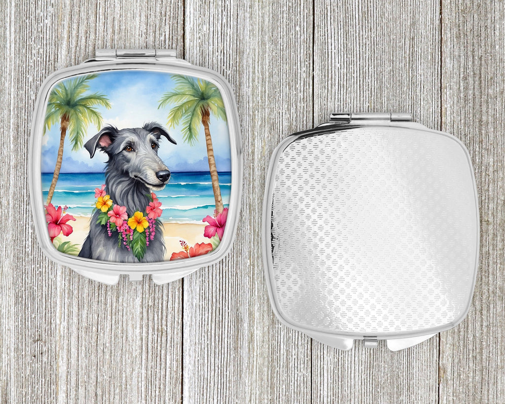 Scottish Deerhound Luau Compact Mirror Decorative Travel Makeup Mirror for Women Girls Gifts Pocket Makeup Mirror Folding Handheld