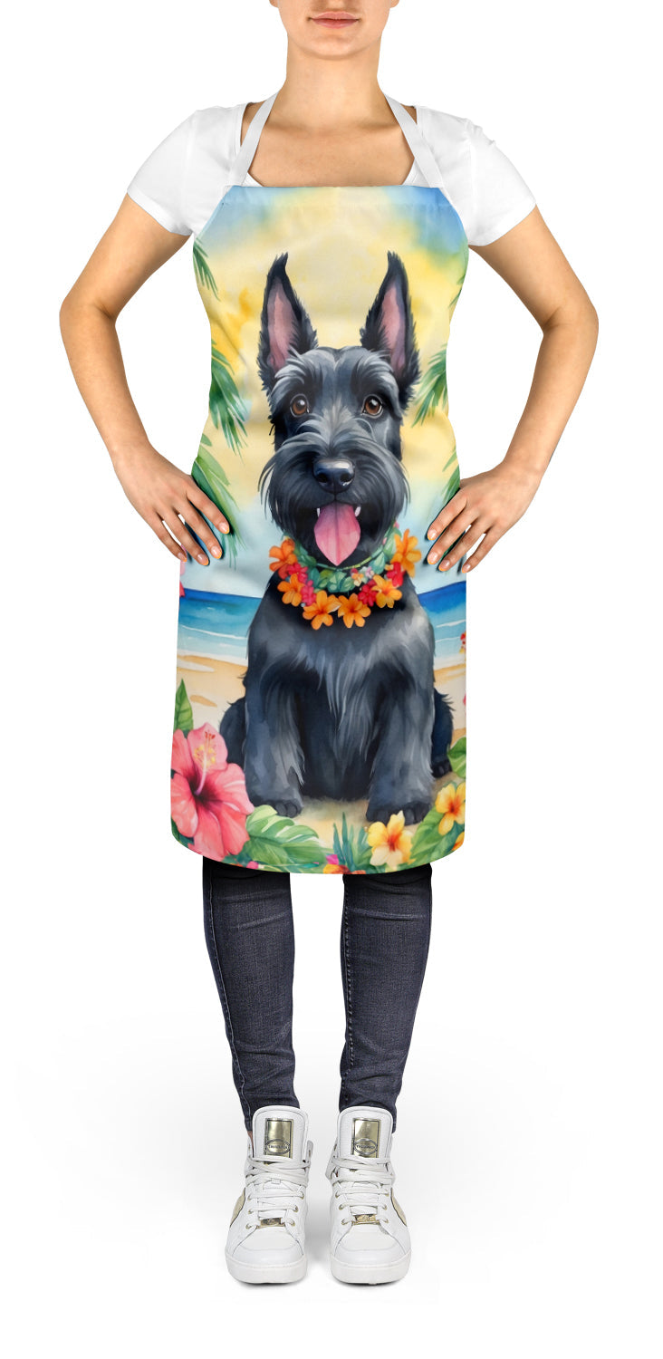 Scottish Terrier Luau Apron Cooking Kitchen Server Baking Crafts Gardening for Adult Women Men, Unisex, Large, Multicolor