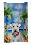 Sealyham Terrier Luau Kitchen Towel Velour Plush Front and Cotton Loop Back Machine Washable