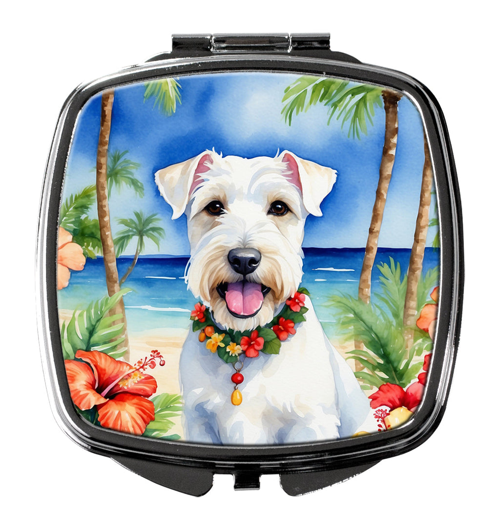 Sealyham Terrier Luau Compact Mirror Decorative Travel Makeup Mirror for Women Girls Gifts Pocket Makeup Mirror Folding Handheld